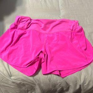 Lululemon Pow Pink Speed Ups low rise 4 inch